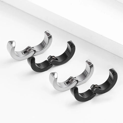 2pcs Anime Chainsaw Man Yoshida Hirofumi Cosplay Ear Clip Earrings Women Men Punk Black No Pierced Fake Ear Circle Pop Jewelry