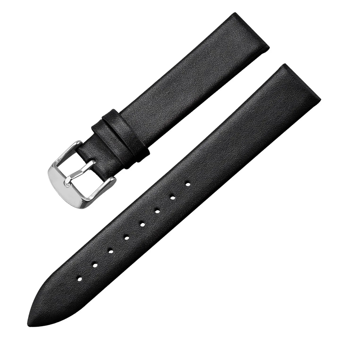 Calf Leather Watch Strap 12mm 14mm 16mm 18mm 20mm 22mm Genuine Leather Watch Band with Silver Pin Buckle