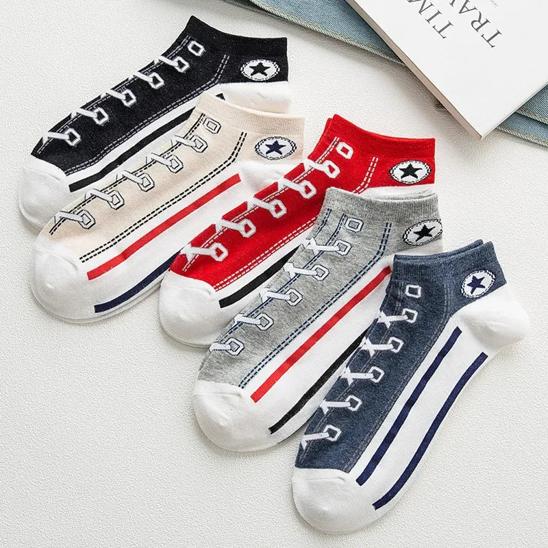 5 pairs of breathable cotton sports socks men's bamboo fiber spring, summer and autumn men's socks sweat deodorant business sock