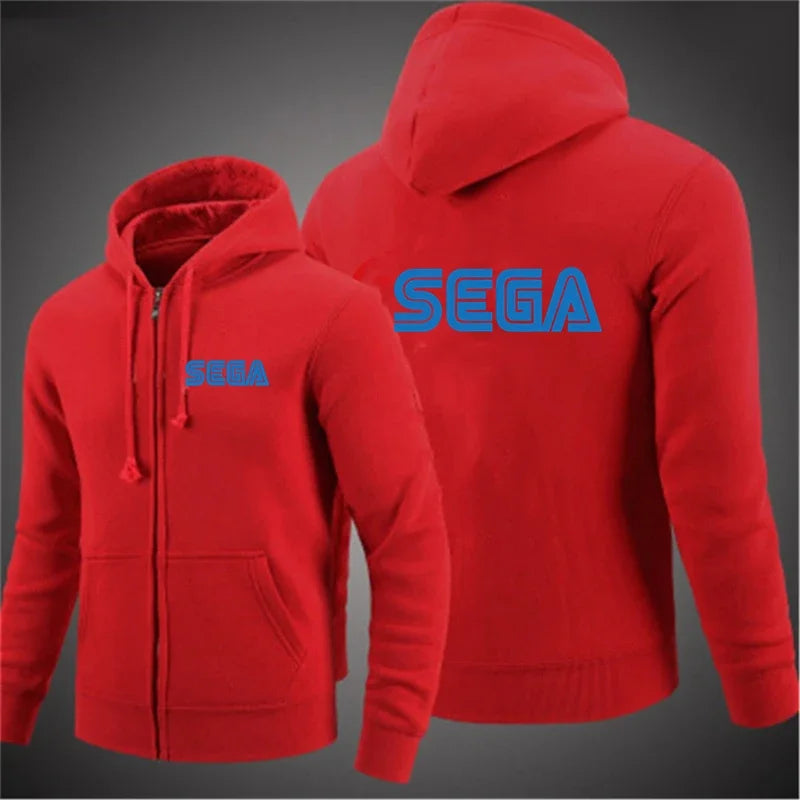 Men's Sega Zipper Hoodie Casual Hoodie Outdoor Sports Shirt Top