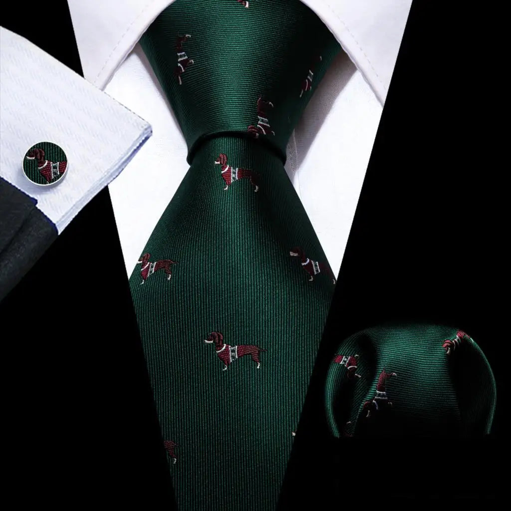 Barry.Wang Green Mint Teal Men Tie Hanky Cufflinks Set Jacquard Olive Sage Lawn Cyan Necktie for Male Wedding Business Gift