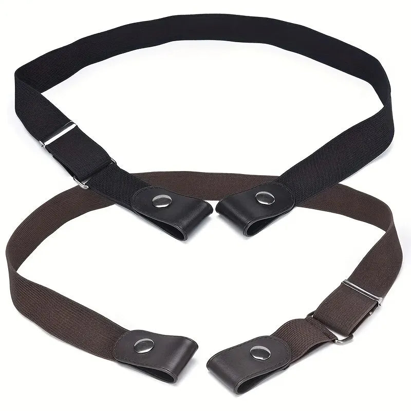 Buckle-Free Adjustable Elastic Stretch Belt, No Buckle Invisible Belt for Men Women Casual Jean Pant Dress, No Hassle Waist Belt