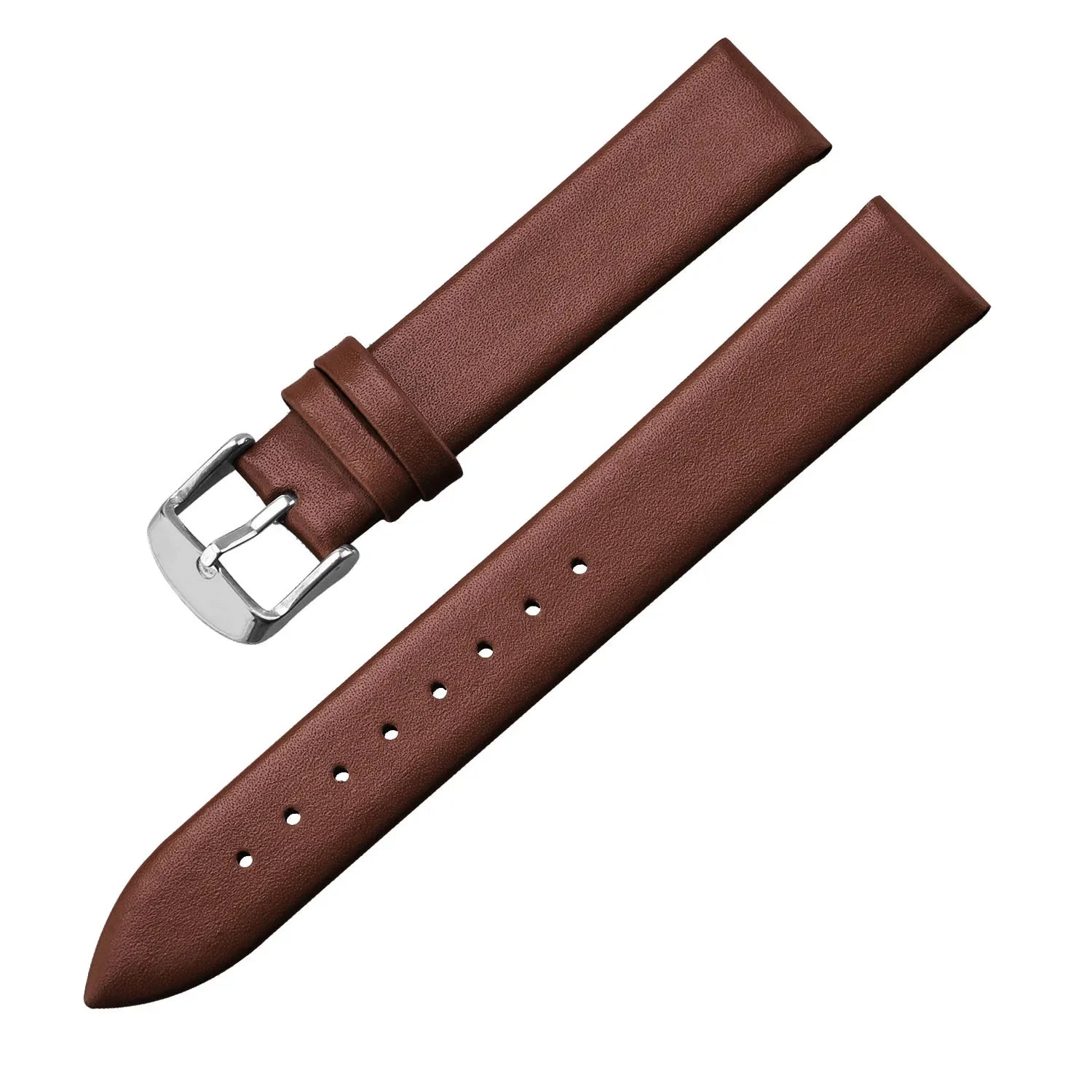 Calf Leather Watch Strap 12mm 14mm 16mm 18mm 20mm 22mm Genuine Leather Watch Band with Silver Pin Buckle