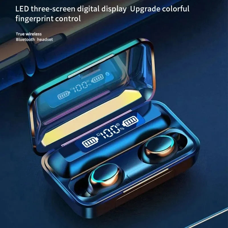 F9 Wireless Bluetooth Earbuds – LED Display, Waterproof