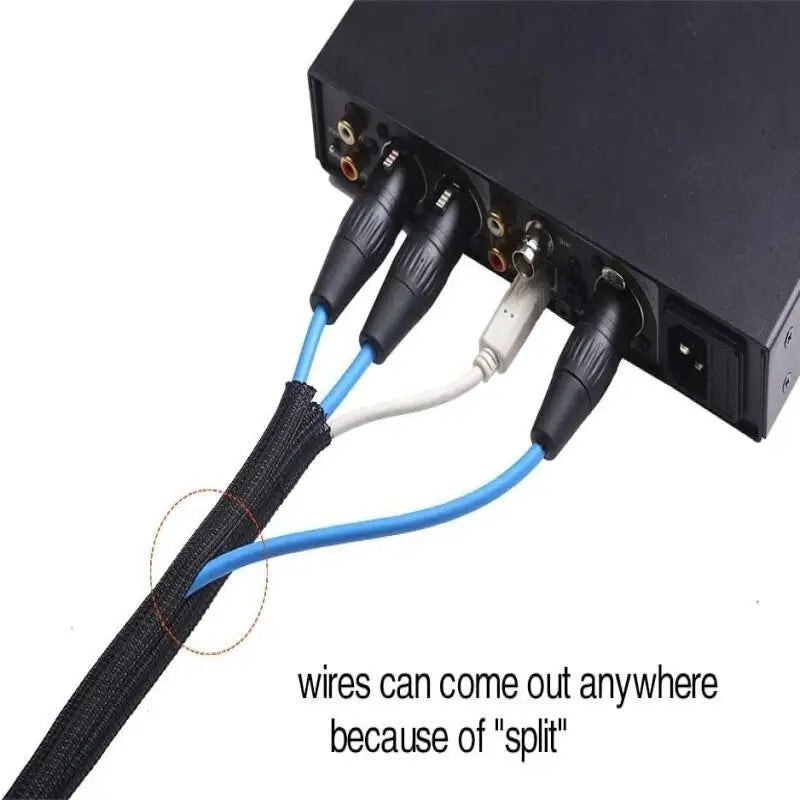1-5m PET Braided Expandable Cable Sleeve 3-38mm Flexible Self Closed Insulated Wrap Pipe Tube Line Protector Wire Organizer