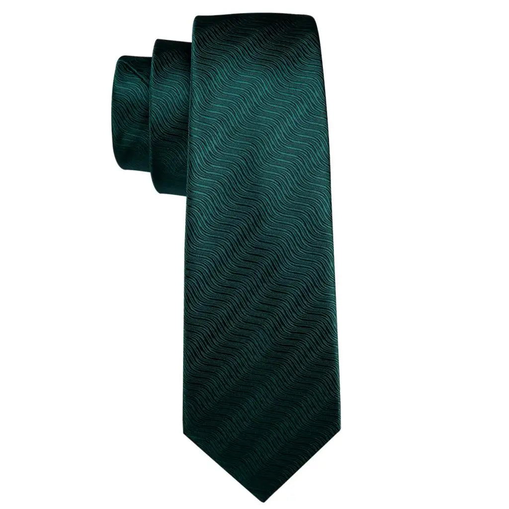 Barry.Wang Green Mint Teal Men Tie Hanky Cufflinks Set Jacquard Olive Sage Lawn Cyan Necktie for Male Wedding Business Gift