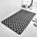 1pc Bathroom Non-Slip Mat With Suction Cup, 43x75cm Bath Rug, Shower Mat Round Hole Design, Bathroom Massage Ring, Quick Drain
