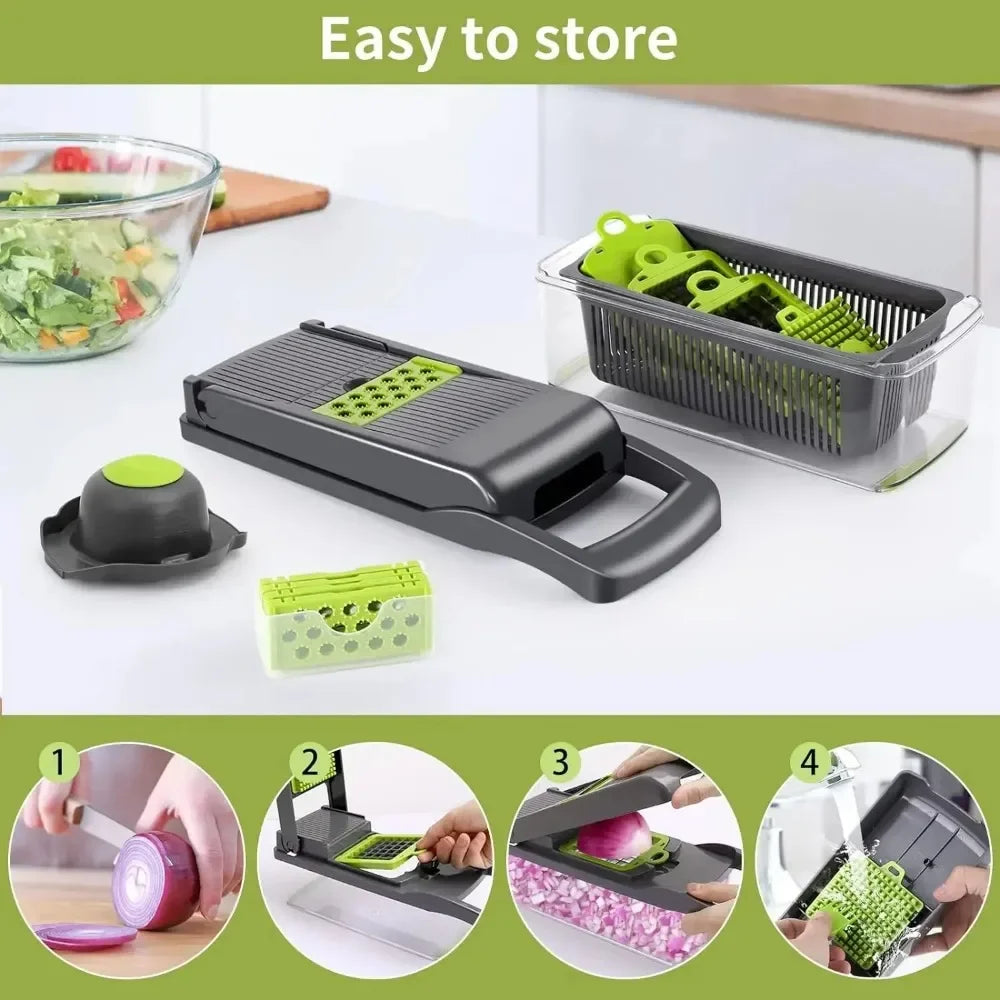 ProChopper - 14-in-1 Veggie Slicer(Multifunctional Vegetable Chopper Handle Food Grate Food Chopper Vegetable Slicer Dicer Cut 14/16 in 1 Kitchen Items Cocina)
