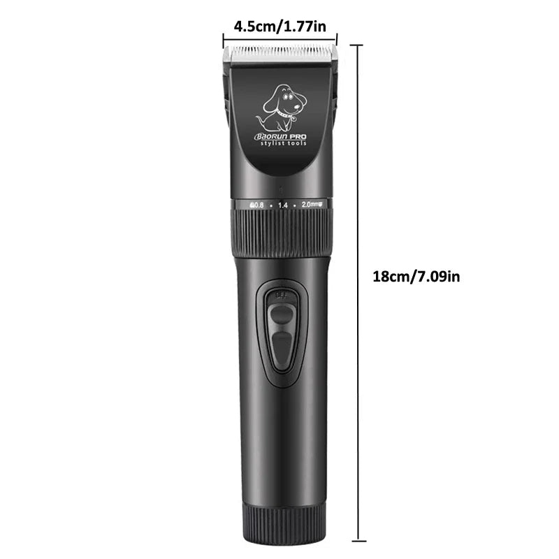 BaoRun P7 Professional Rechargeable Pet Cat Dog Hair Trimmer Electrical Clipper Shaver Set Haircut Machine Grooming Kit Black