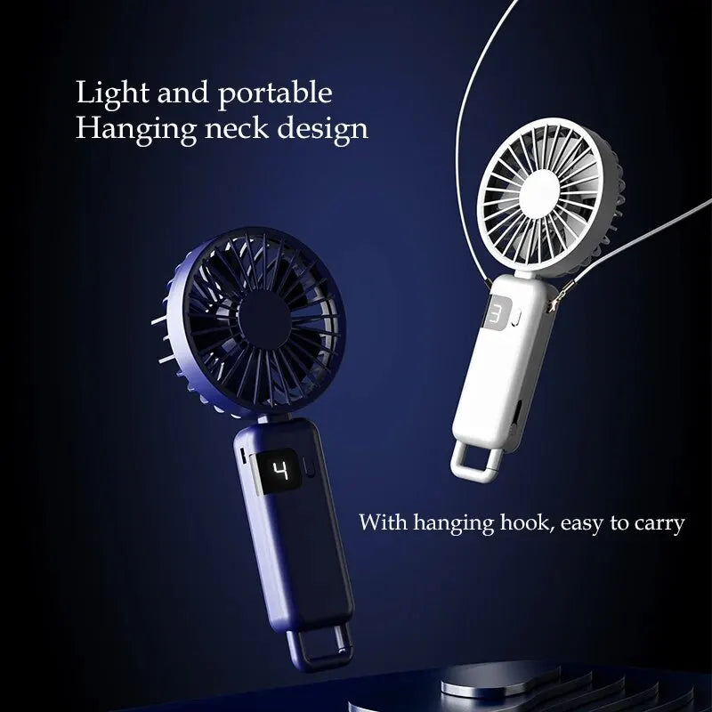 Clearance_2026 New Arrival Wind Cooling Hand Mini Usb Fan Portable 5 Speed Personal Pocket Rechargeable Handheld with Hook_Conti