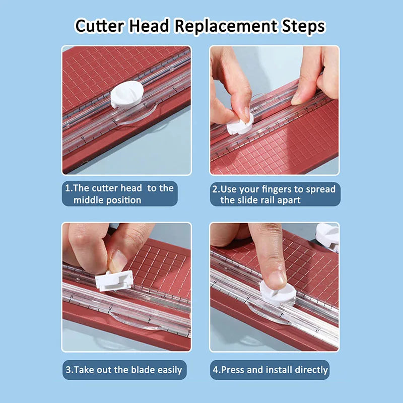 1PC Portable Multi-functional Bidirectional Paper Cutter Precision Cutting Tool for School And Office Supplies