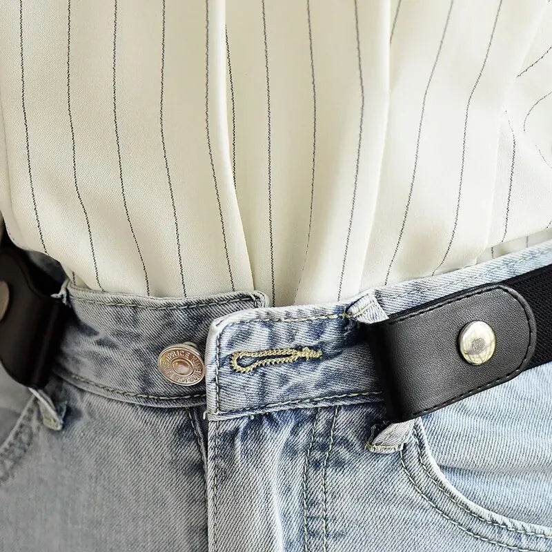 Buckle-Free Adjustable Elastic Stretch Belt, No Buckle Invisible Belt for Men Women Casual Jean Pant Dress, No Hassle Waist Belt