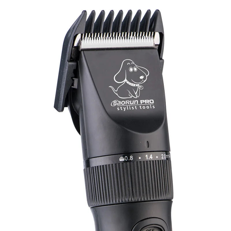 BaoRun P7 Professional Rechargeable Pet Cat Dog Hair Trimmer Electrical Clipper Shaver Set Haircut Machine Grooming Kit Black
