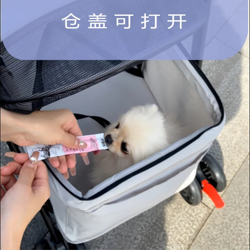 Pet Strollers Cart Cat Dog Small Dog Cat Teddy Cart Out Lightweight Folding Pet Products