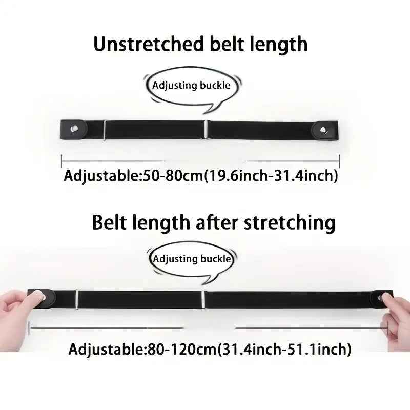 Buckle-Free Adjustable Elastic Stretch Belt, No Buckle Invisible Belt for Men Women Casual Jean Pant Dress, No Hassle Waist Belt