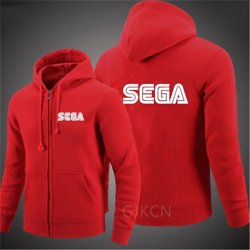 Men's Sega Zipper Hoodie Casual Hoodie Outdoor Sports Shirt Top