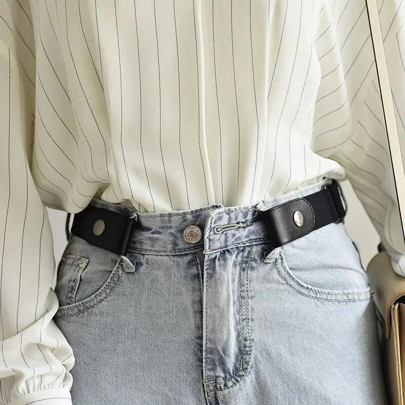 Buckle-Free Adjustable Elastic Stretch Belt, No Buckle Invisible Belt for Men Women Casual Jean Pant Dress, No Hassle Waist Belt
