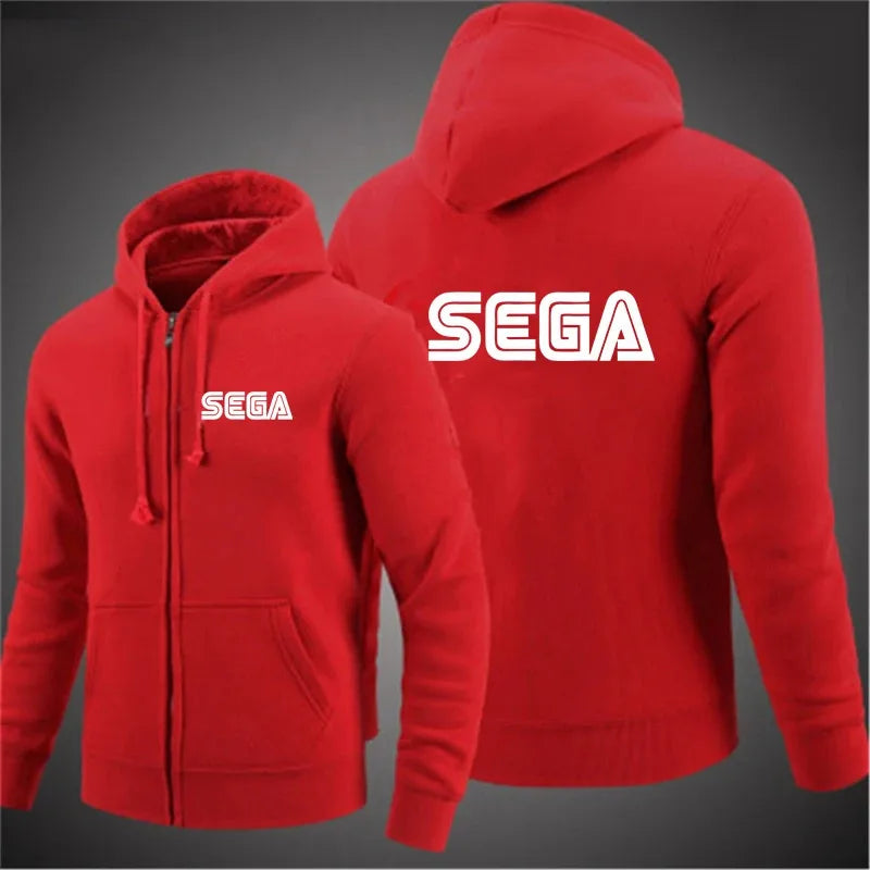 Men's Sega Zipper Hoodie Casual Hoodie Outdoor Sports Shirt Top