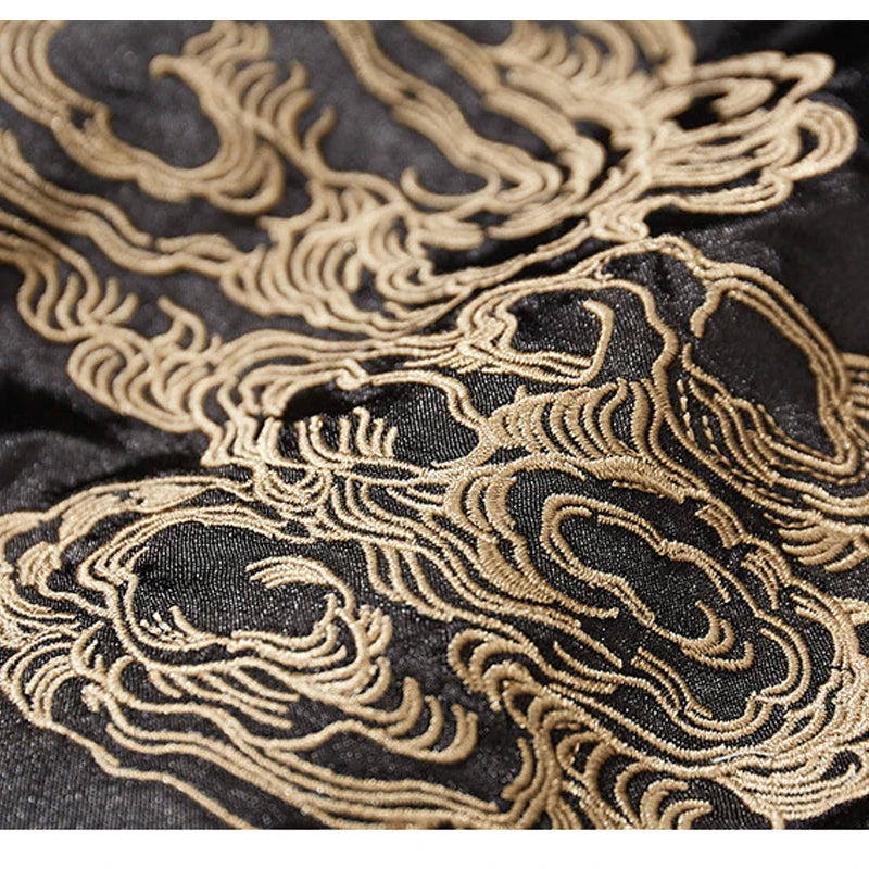 Vintage Streetwear Japanese Sukajan Souvenir Jacket 2026 Spring Chinese Dragon Embroidered Jacket Loose Coat Varsity Jacket
