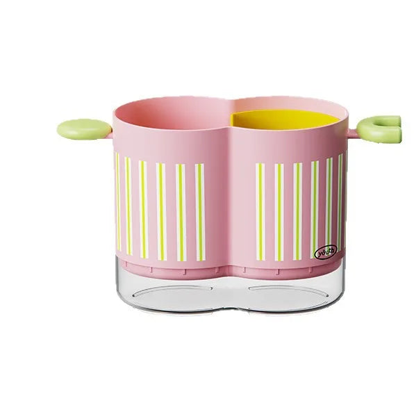 Colorful Dopamine Chopstick Holder Multi-Compartment Kitchen Organizer Drain Holes Countertop Tabletop Utensil Storage Basket
